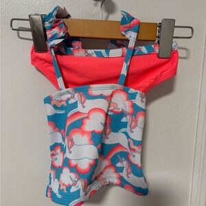 Wonder Nation Pink and Blue Unicorn Kids Swim One Piece